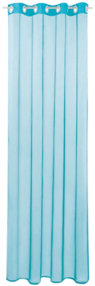 Gardine mit Ösen, Transparent Voile 140 x 145cm ( Breite x Länge ) in türkis - aqua, Ösenschal in vielen weiteren Farben und Größen Bild 1