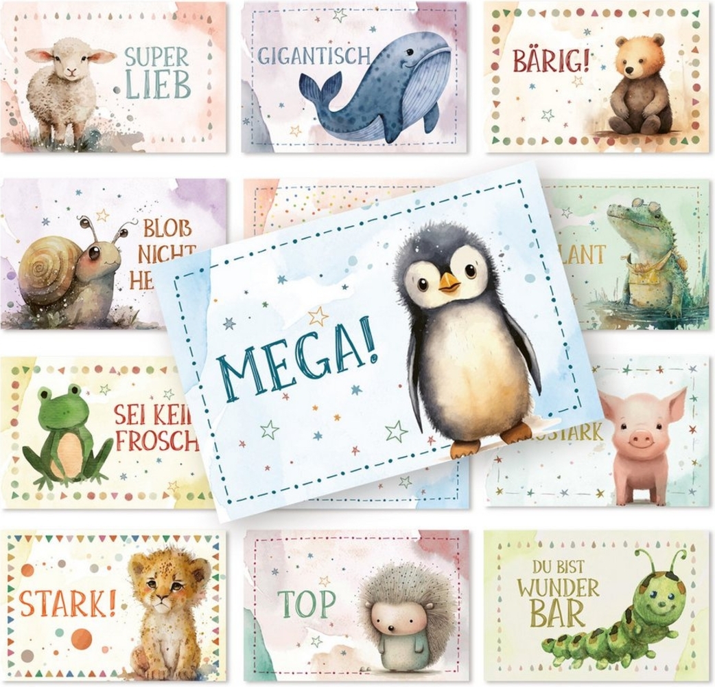 Logbuch-Verlag Geschenkbox 38 Affirmationskarten für Kinder - bunte Tiere (38 St), Belohnungssystem für Kinder Bild 1