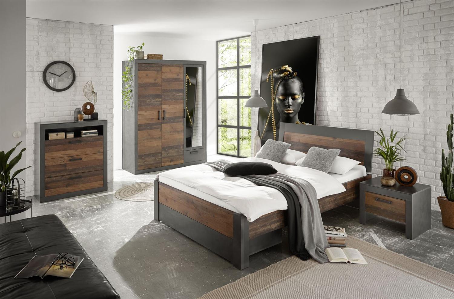 Schlafzimmer III Brooklyn 140x200 - Oldwood Bild 1