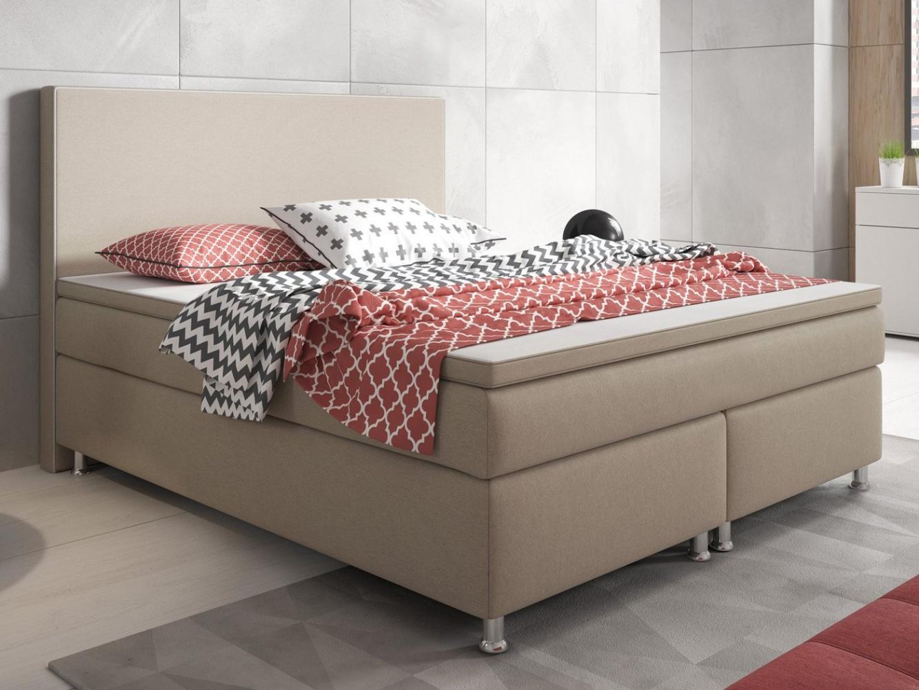 interbed Boxspringbett King Size 180x200 cm 7 Zonen Taschenfederkern Matratze inkl. Topper (inkl. Kopfteil mit Matratzen und Topper, Komplettbetten), SOFORT LIEFERBAR Bild 1