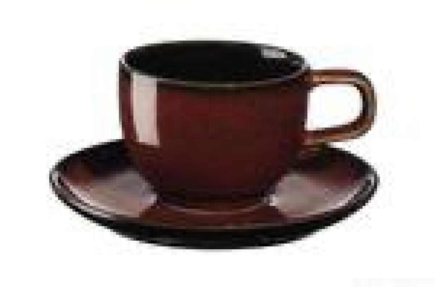 ASA Selection kolibri rusty red Espressotasse mit Unterer, Espresso Tasse, Kaffeetasse, Untertasse, Porzellan, Rot, 80 ml, 25512250 Bild 1