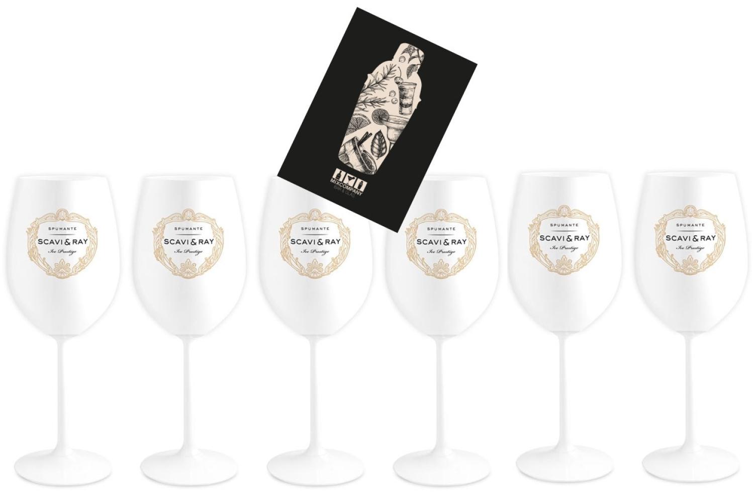 Scavi & Ray ICE Glas Gläser-Set - 6x Champagner / Wein ICE Gläser weiss Bild 1