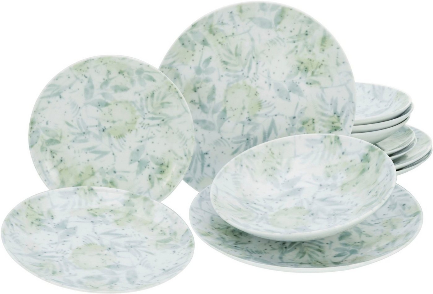 CreaTable 25871 Tafelservice Tropical für 4 Personen, Porzellan, mehrfarbig (1 Set, 12-teilig) Bild 1