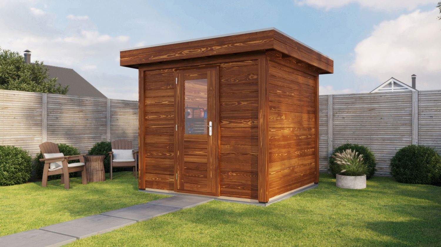 Lugarde Select Modern Gartenhaus München 250x250cm - Braunes Öl Bild 1
