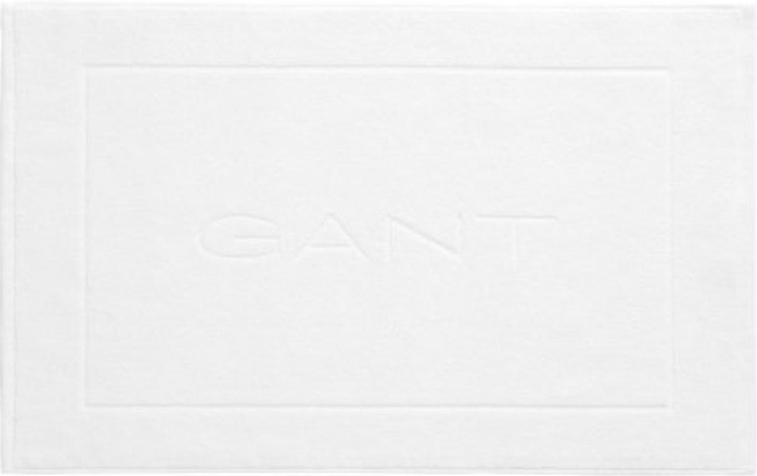 GANT Badematte - Duschvorleger, Frottee, Bio-Baumwolle, Logo, uni Weiß 50x80cm Bild 1