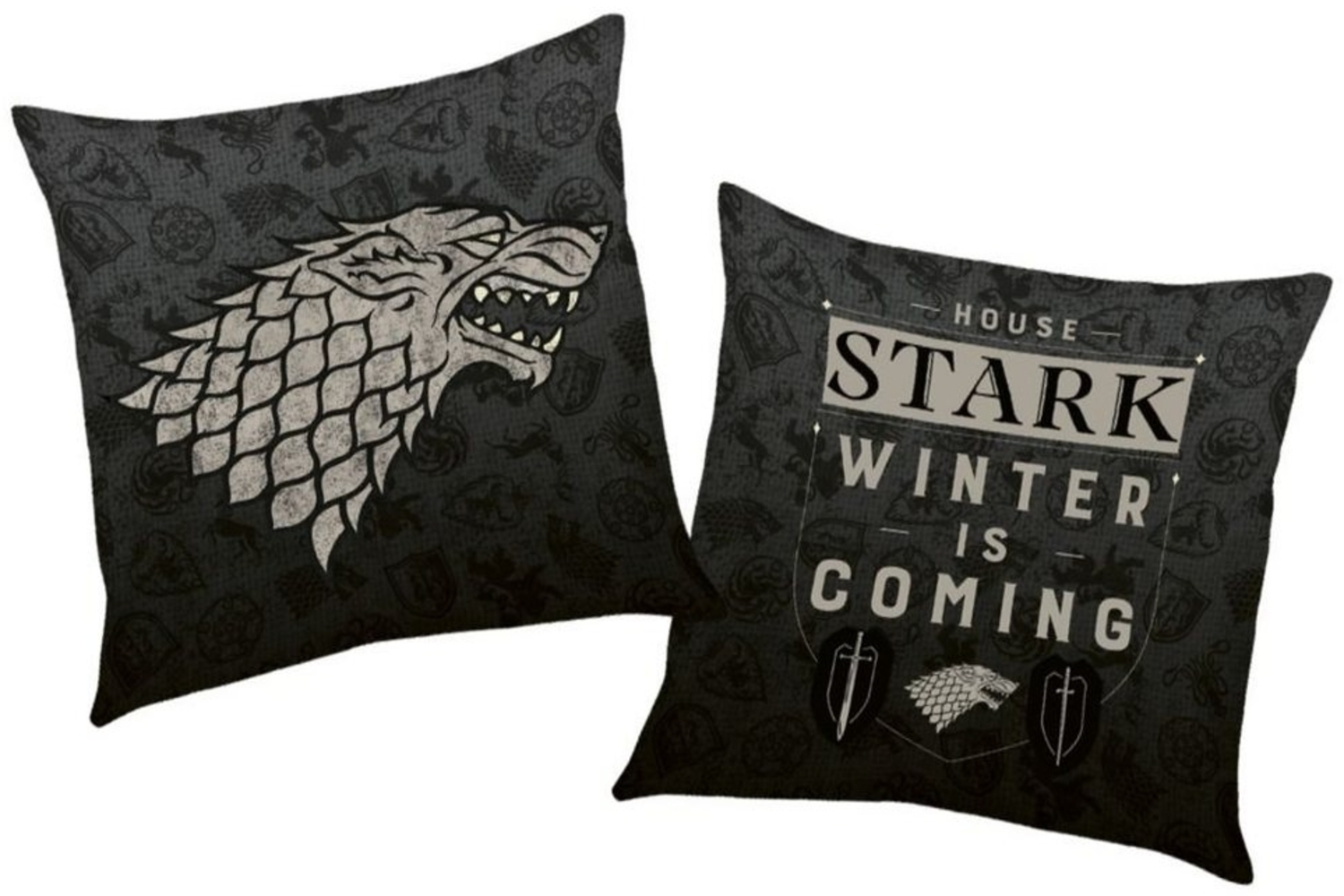 Herding Dekokissen House Stark Game of Thrones 40x40 cm Deko-Kissen Wende-Motiv Bild 1