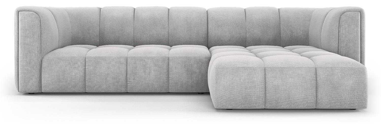 Micadoni Modulares Ecksofa Serena 3-Sitzer Rechts Strukturierter Stoff Hellgrau Bild 1