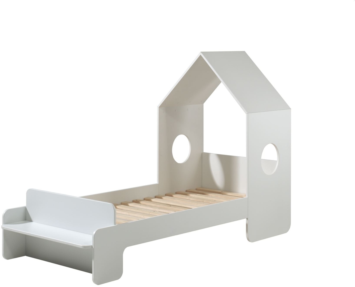 Hausbett Kania 230x94x148 Kinderbett MDF Weiß Bild 1