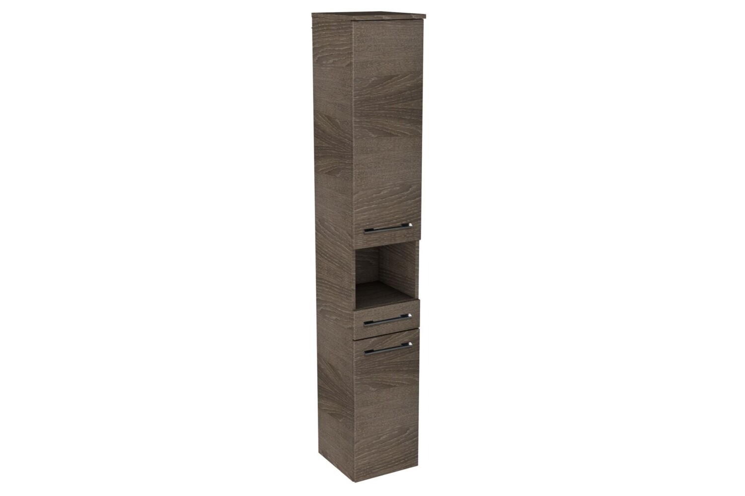 Lanzet Hochschrank mit Nische 30 cm, rechts, Dunkelbraun Bild 1