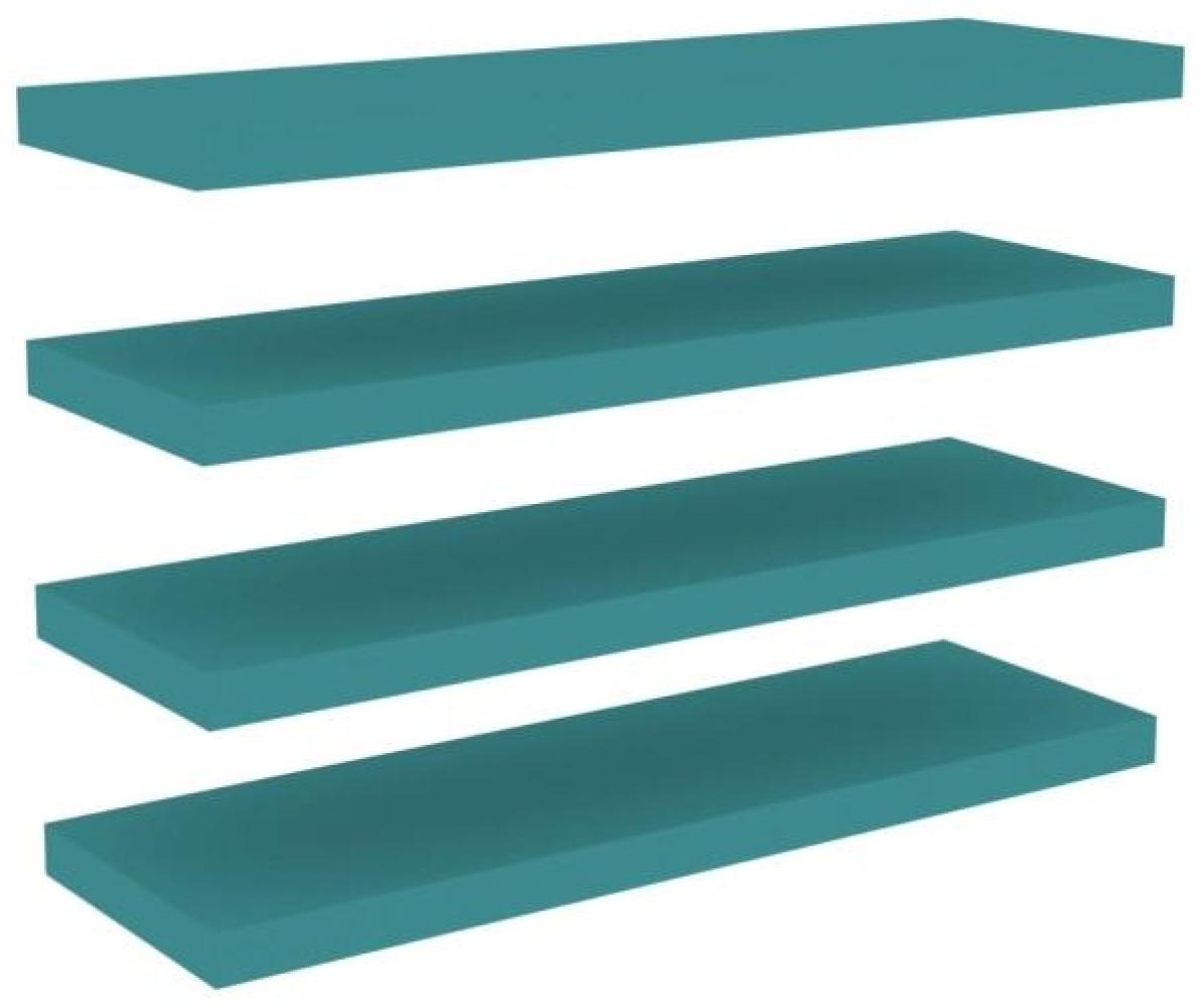 vidaXL Schweberegale 4 Stk. Blau 80 x 23,5 x 3,8 cm MDF Bild 1
