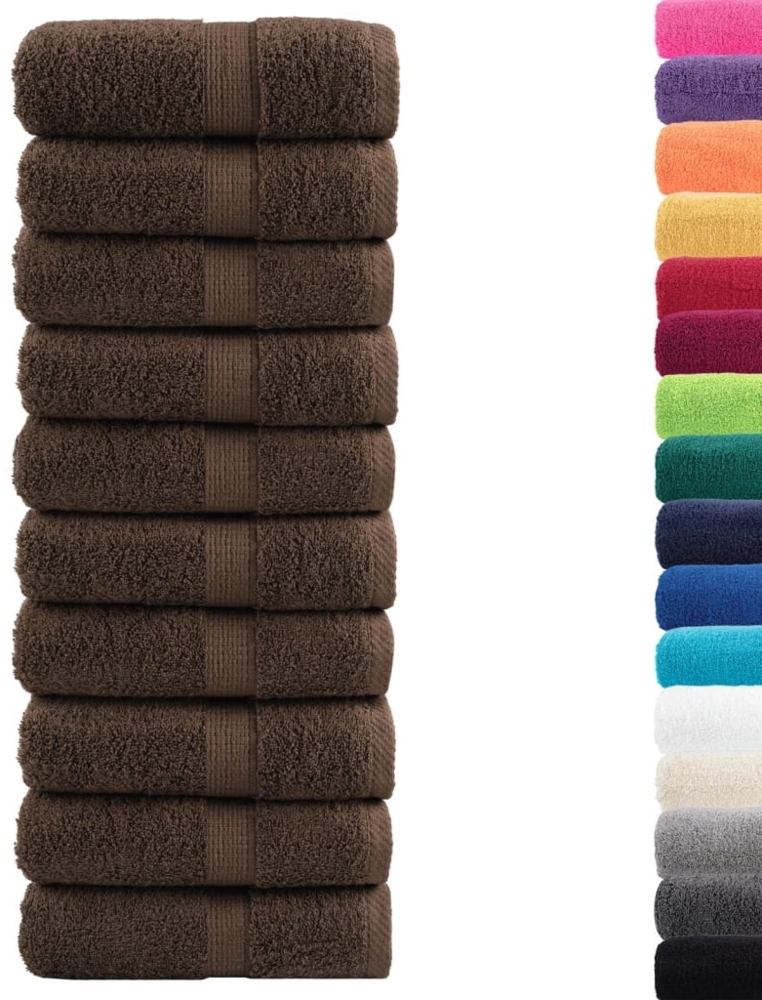 vidaXL Premium Gästetücher SOLUND 10 Stk. Braun 30x50 cm 600 g/m² 137232 Bild 1