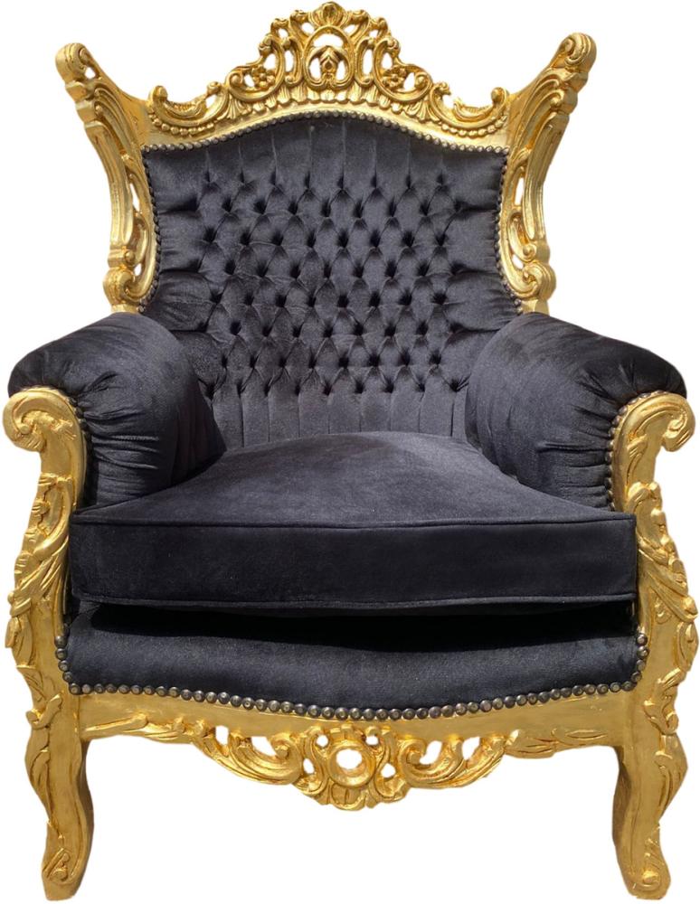 Casa Padrino Barock Sessel Al Capone Schwarz-Gold Mod4 Bild 1