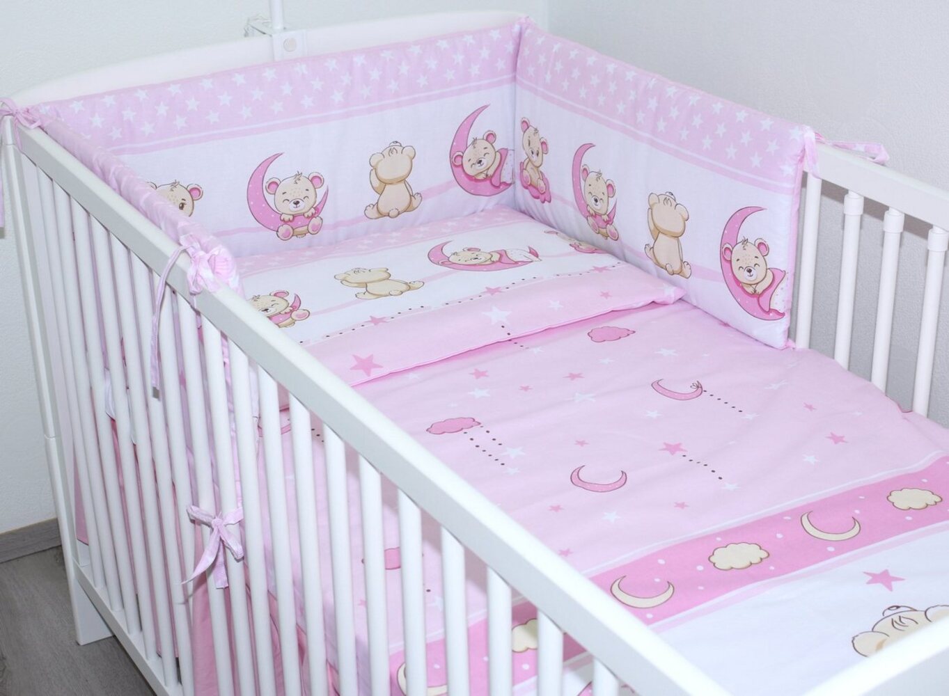 Primawela Babybettwäsche 3 teiliges Baby Bettset mit Bettwäsche und Nestchen für Bett 70x140 cm Bild 1