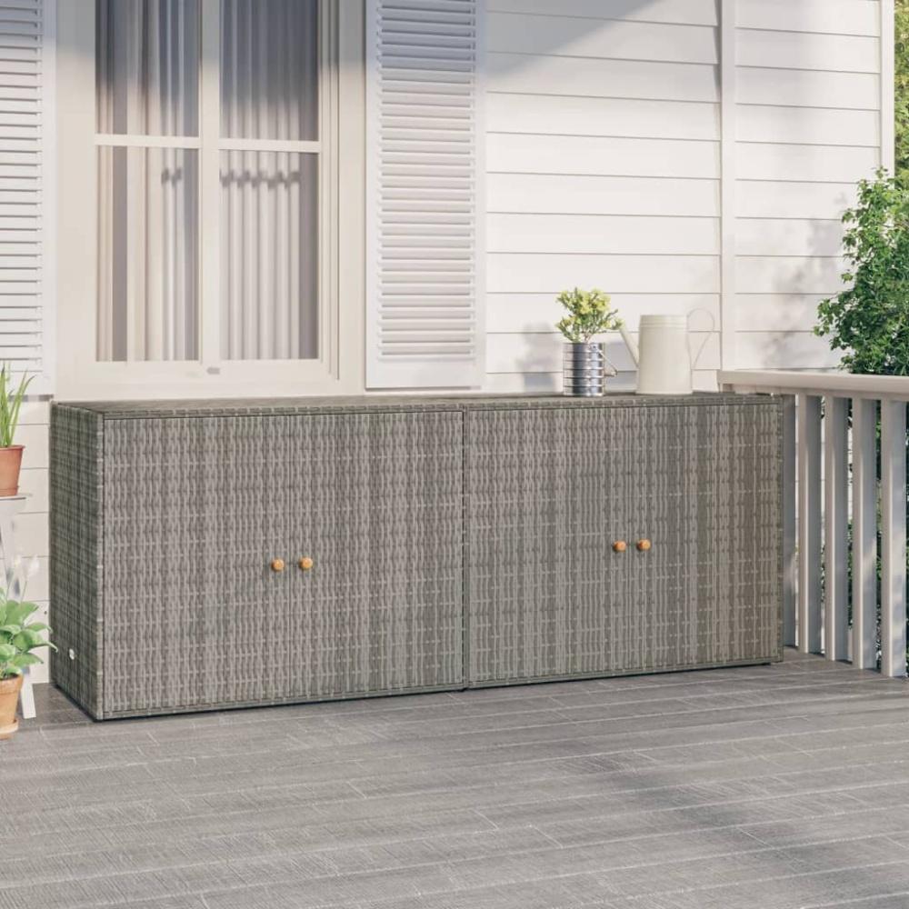 vidaXL Gartenschrank Grau 198x55,5x80 cm Poly Rattan 319871 Bild 1