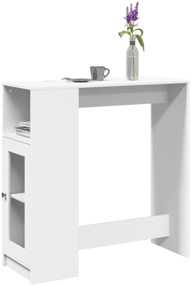 vidaXL Bartisch mit Regal Weiß 101x40x103,5 cm Holzwerkstoff 854364 Bild 1