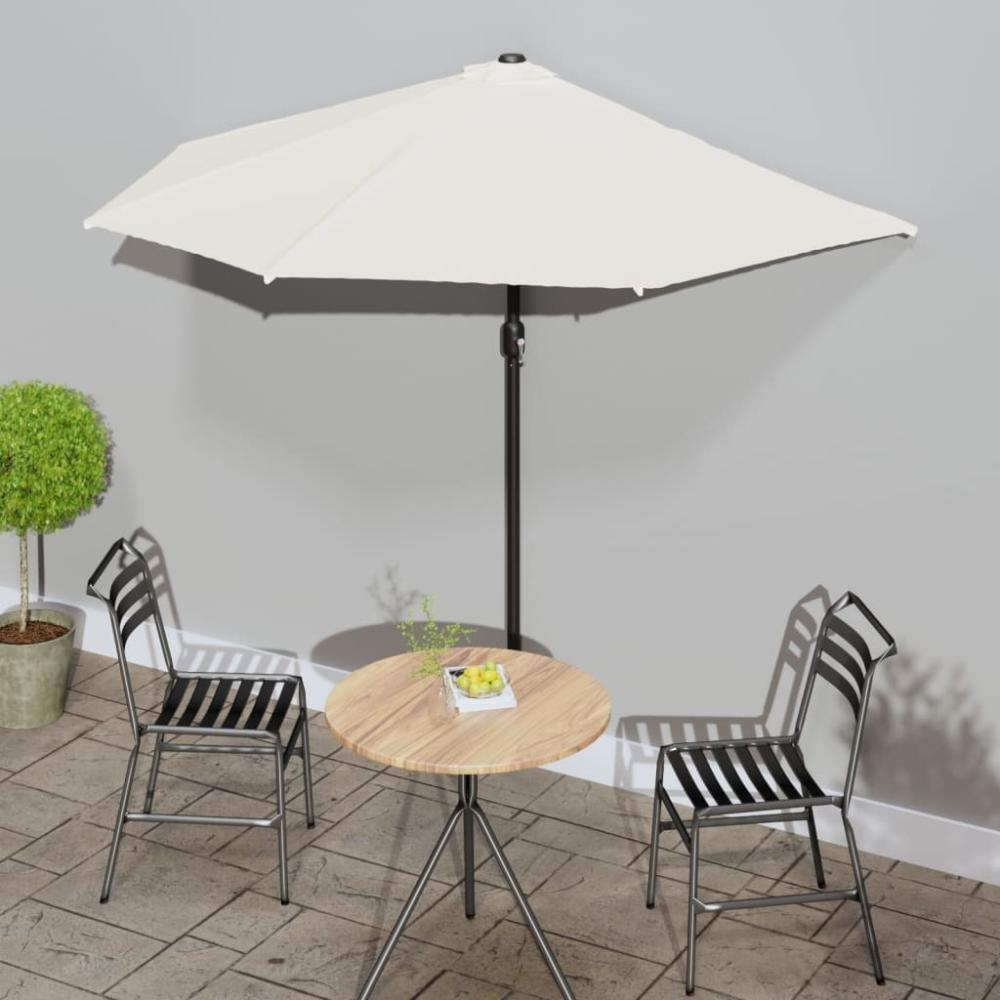 vidaXL Balkon-Sonnenschirm mit Alu-Mast Sandfarben 270x144 cm Halbrund 44587 Bild 1