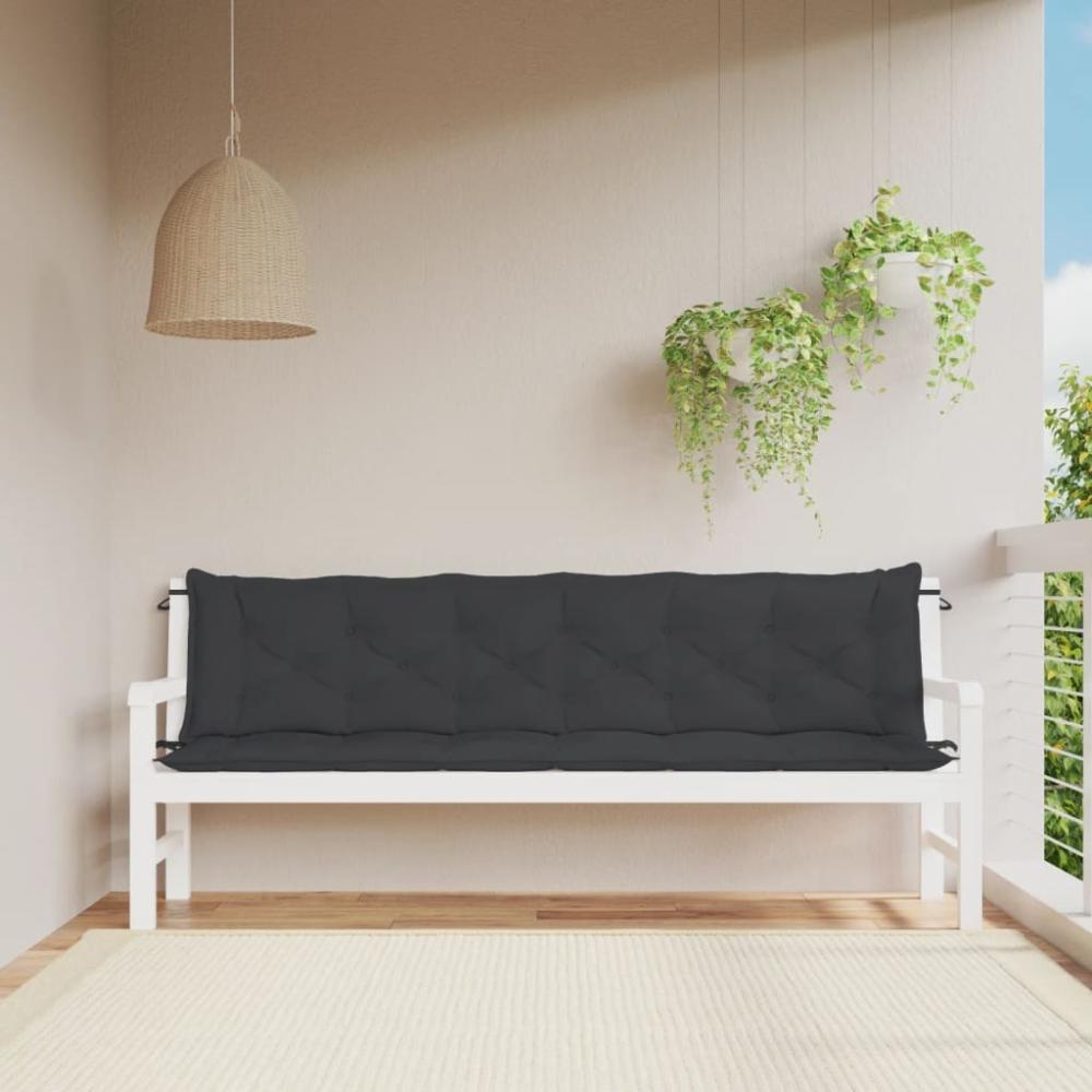 vidaXL Gartenbank-Auflagen 2 Stk. Schwarz 200x50x7 cm Oxford-Gewebe 361742 Bild 1