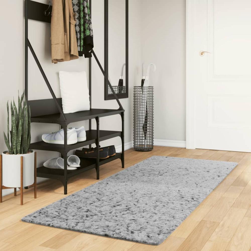 vidaXL Shaggy-Teppich PAMPLONA Hochflor Modern Grau 80x200 cm 375252 Bild 1