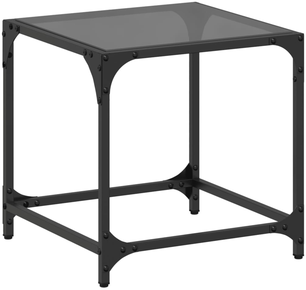 vidaXL Couchtisch mit Glasplatte Schwarz Transparent 40x40x40 cm Stahl 845960 Bild 1