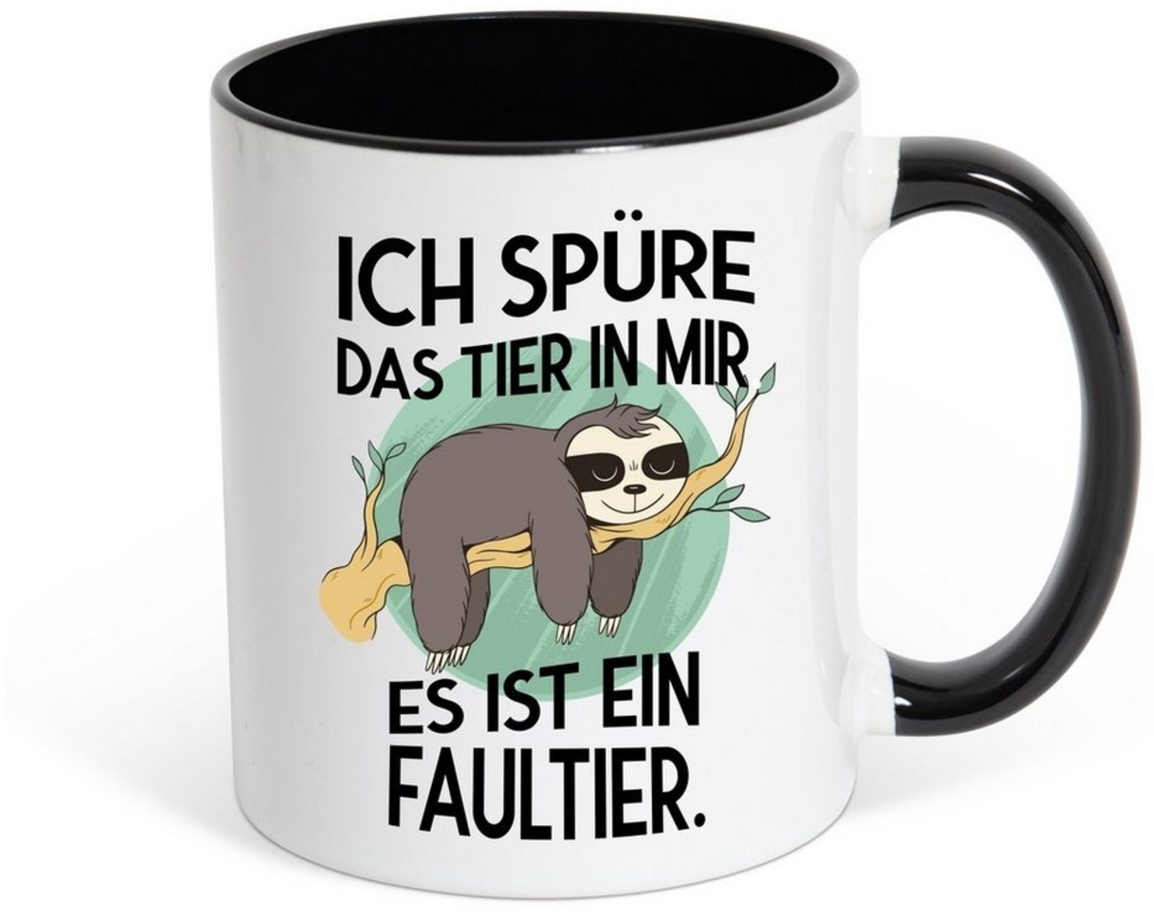 Youth Designz Tasse ICH SPÜRE DAS TIER IN MIR, ES IST EIN FAULTIER Kaffeetasse Geschenk, Keramik, mit Faultier Print Bild 1