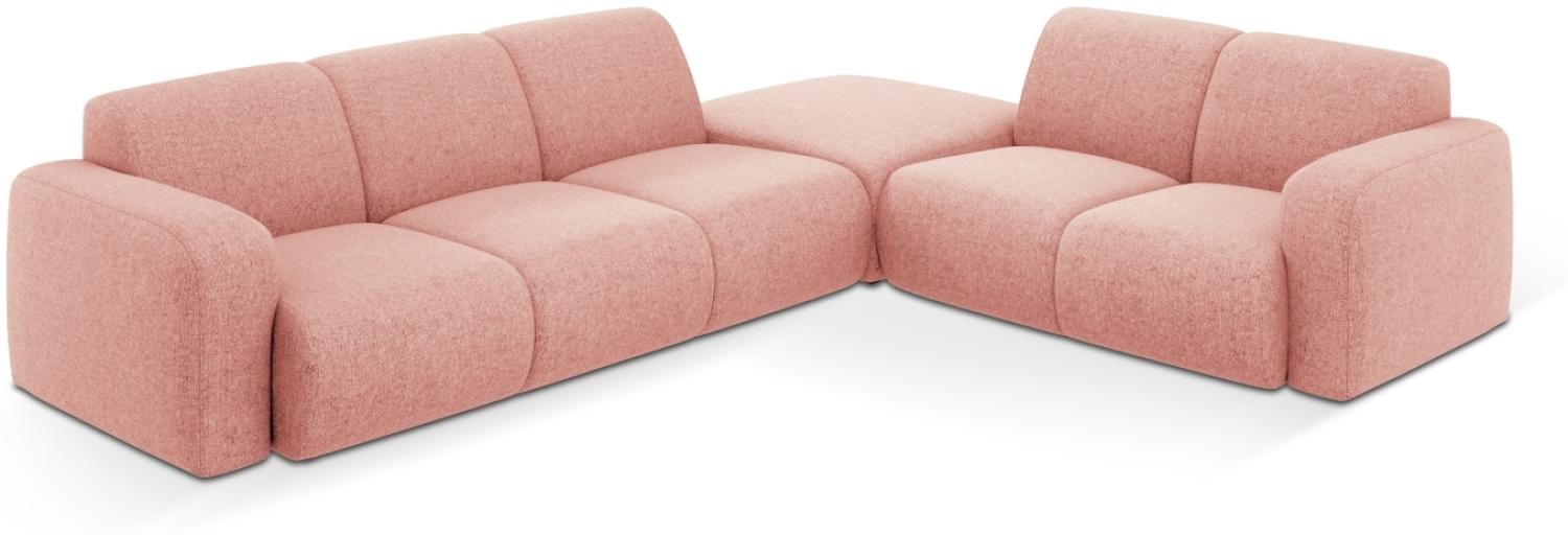 Micadoni Boucle Ecksofa Molino 6-Sitzer Rechts Chenille Rosa Bild 1