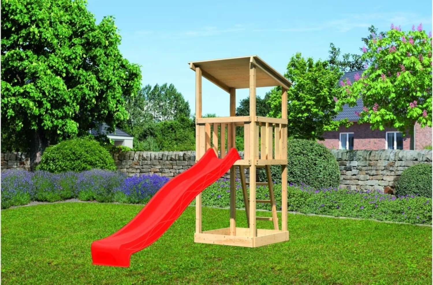 Karibu Spielturm Anna Mit roter Rutsche Bild 1