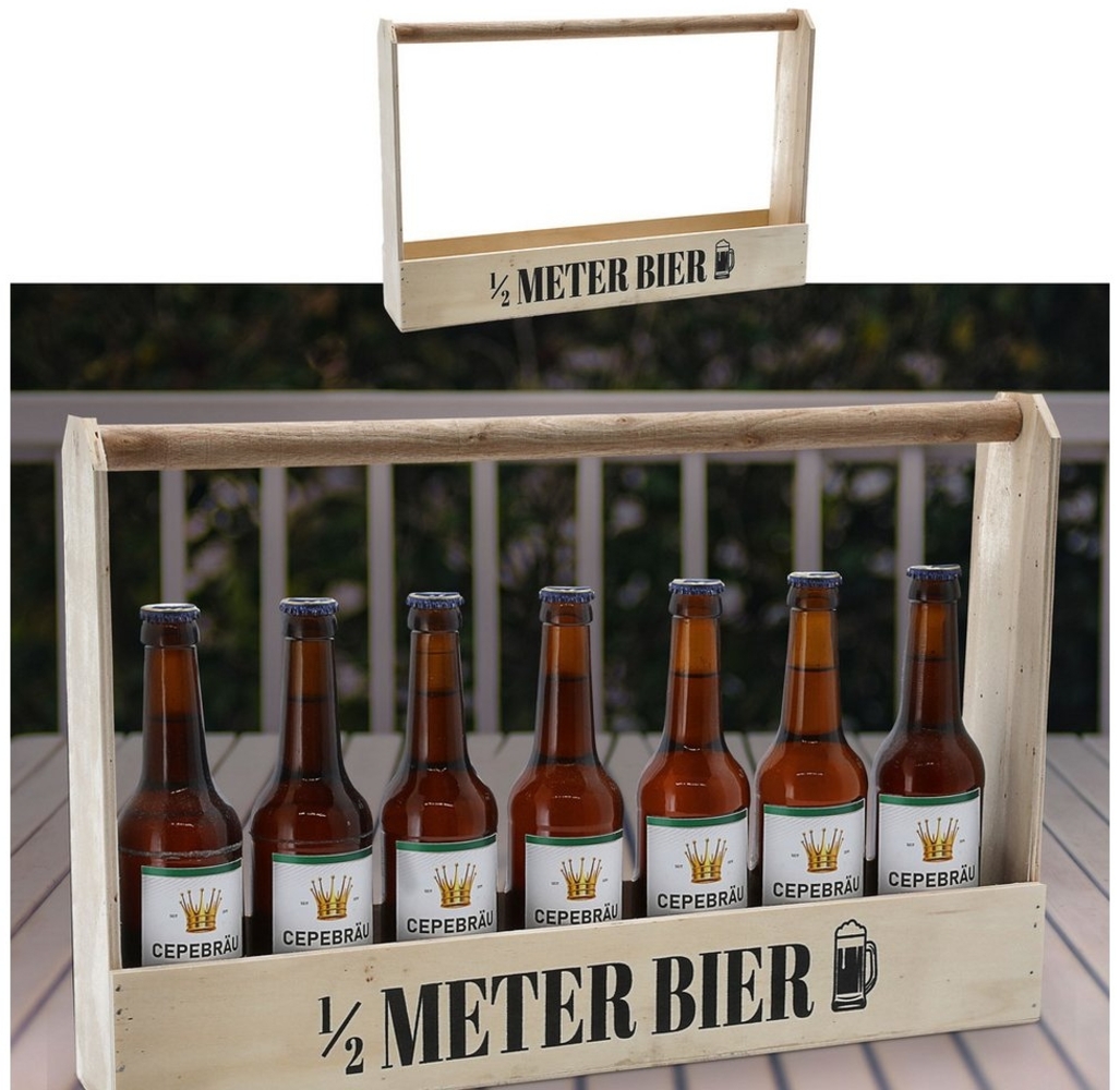 CEPEWA Flaschenträger Bierflaschenträger 1/2 Meter Bier Sperrholz 49,5x32,5x8cm Bierträger Bild 1