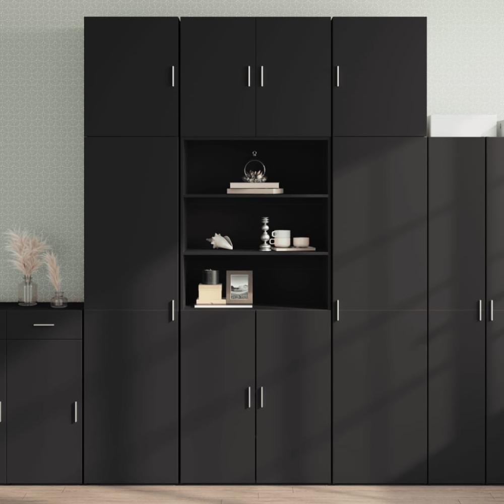 vidaXL Highboard Schwarz 80x42,5x249 cm Holzwerkstoff 3281358 Bild 1