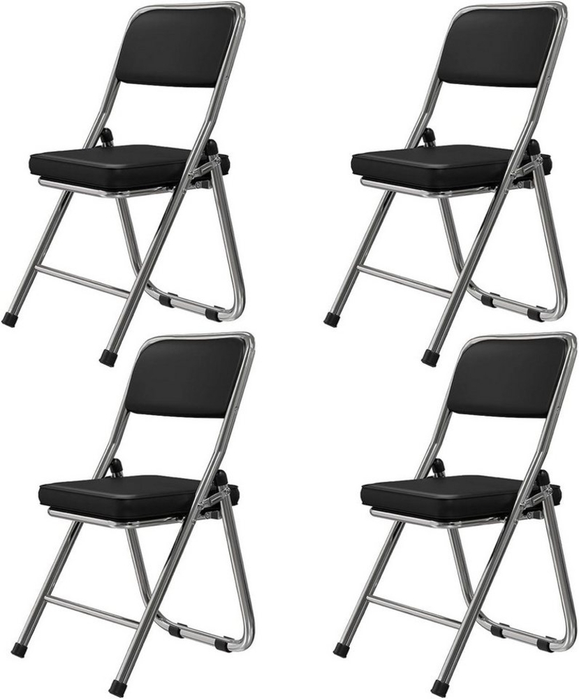JEOBEST Klappstuhl Küchenstuhl Campingstuhl, Faltstuhl Besucherstuhl Konferenzstuhl, (Set, 4 St)Gepolstert - Metall-Gestell - für Gäste,Büro, Event & Party Bild 1