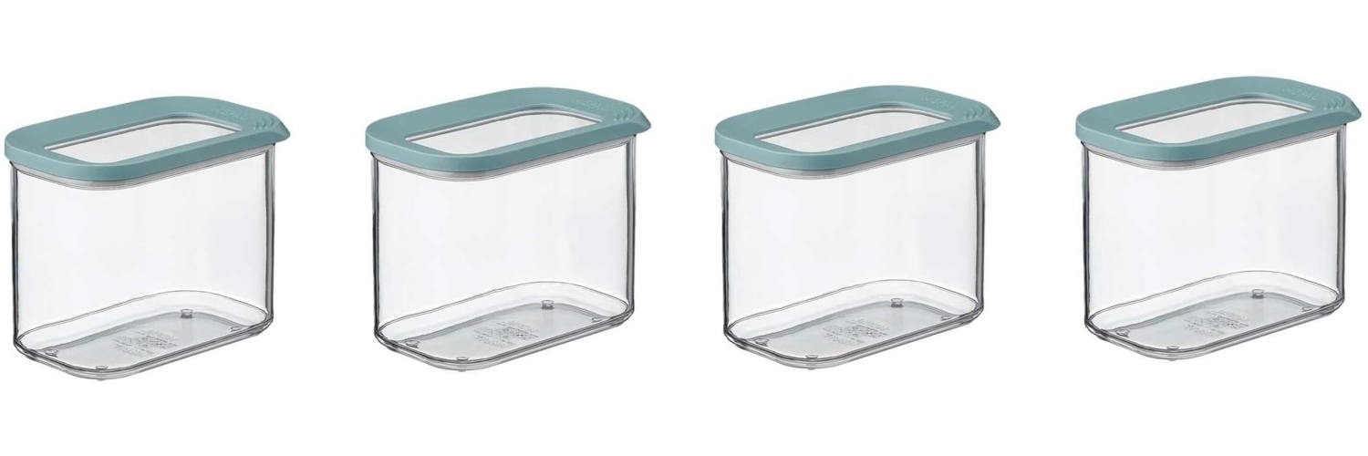 Mepal 4-teiliges Set Vorratsdosen mit Deckel - Lebensmittelbehälter Rechteckige - Küchenorganizer aus Kunststoff - Vorratsbehälter Luftdicht - 4x1000 ml - Nordic Green Bild 1