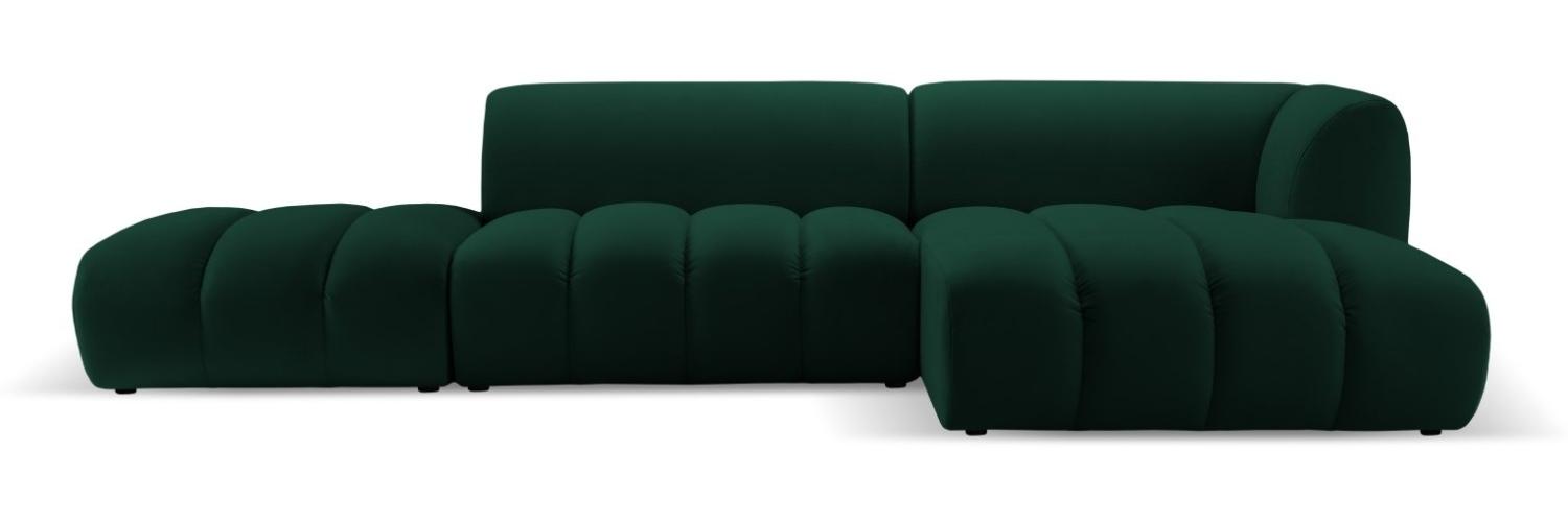 Micadoni Modulares Ecksofa offen Harry 5-Sitzer Rechts Samtstoff Flaschengrün Bild 1