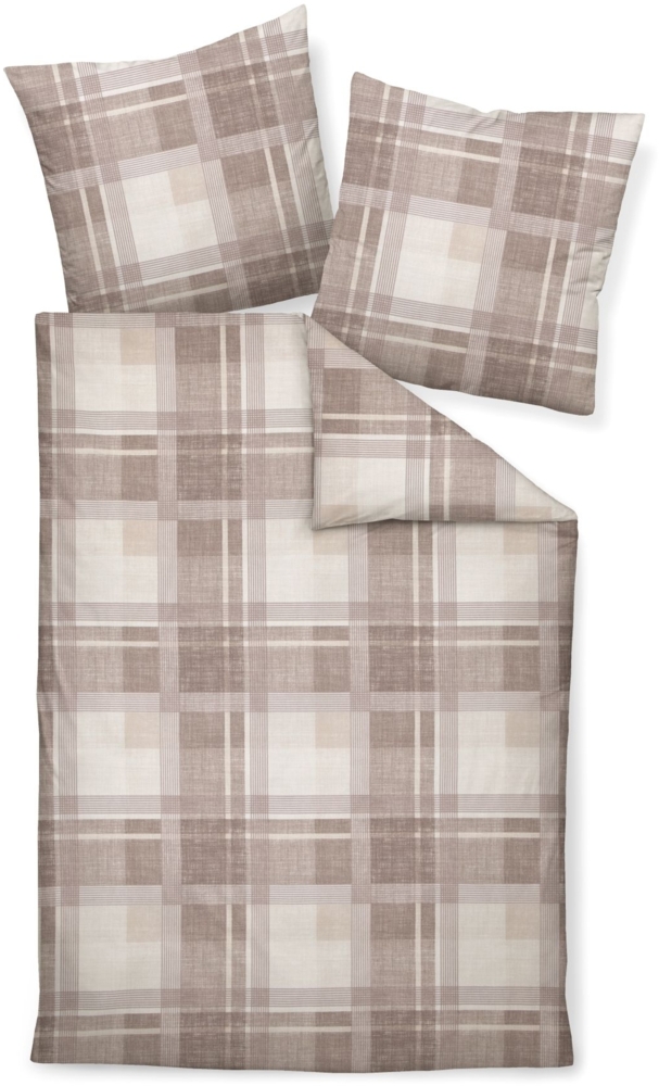 Janine Feinbiber Bettwäsche 240 x 220 cm + 2 x 80 x 80 3 teilig DAVOS 65159-07-633 naturell mauve Bild 1