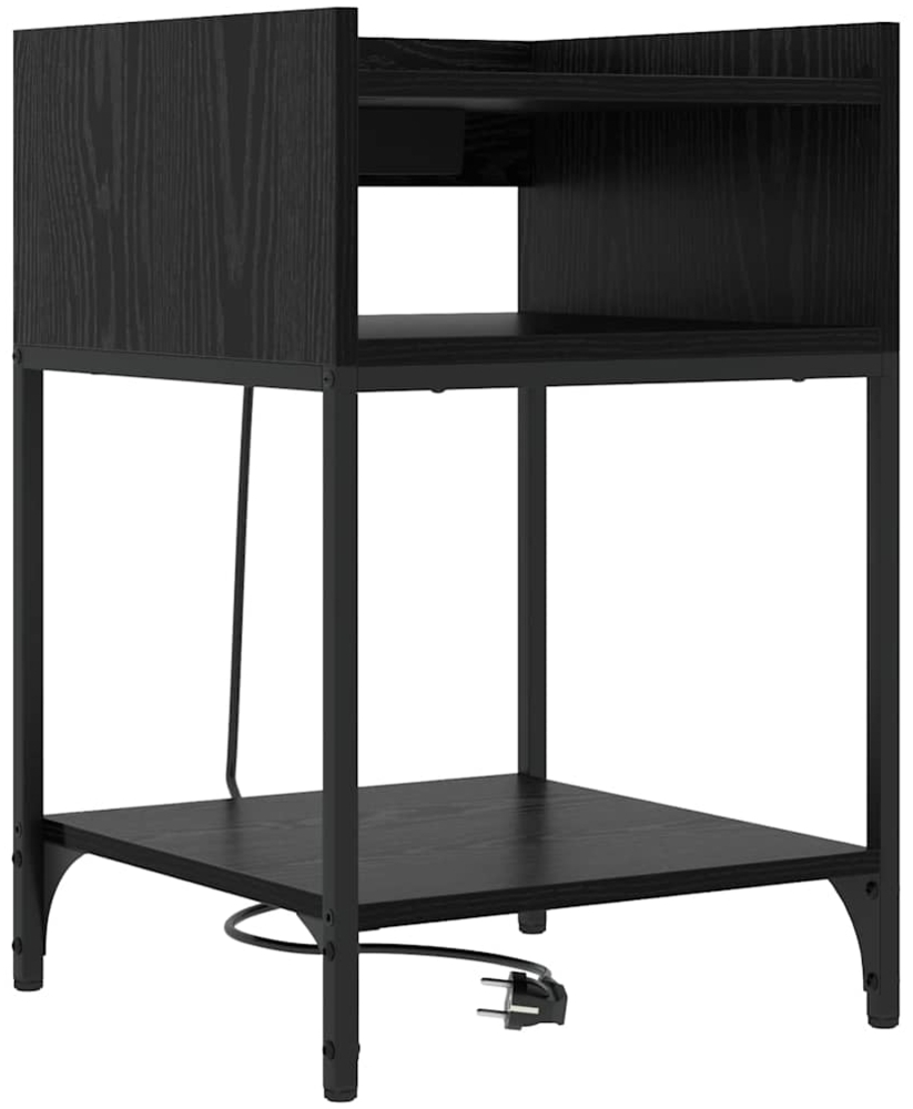 vidaXL Nachttisch Schwarz Eichen-Optik 40 x 40 x 61 cm Holzwerkstoff 859470 Bild 1