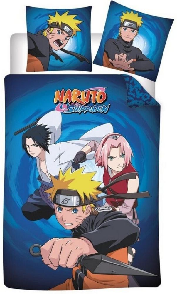 Naruto Bettwäsche Anime Naruto Shippuden Flanell Kinder Bettwäsche Set, Deckenbezug 135-140x200 Kissenbezug 65x65 100% Baumwolle Bild 1