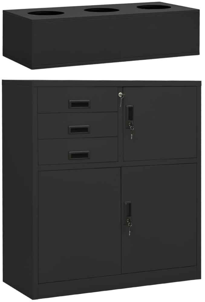 vidaXL Büroschrank mit Pflanzkasten Anthrazit 90x40x125 cm Stahl 3095269 Bild 1