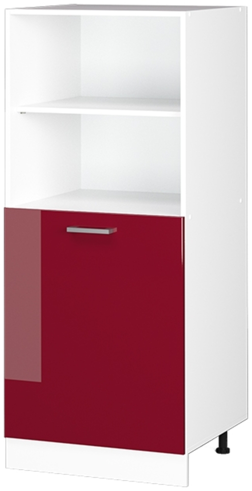 Hochschrank R-Line Bordeaux Hochglanz 60 cm mit offenen Regalen, und Tür Vicco Bild 1