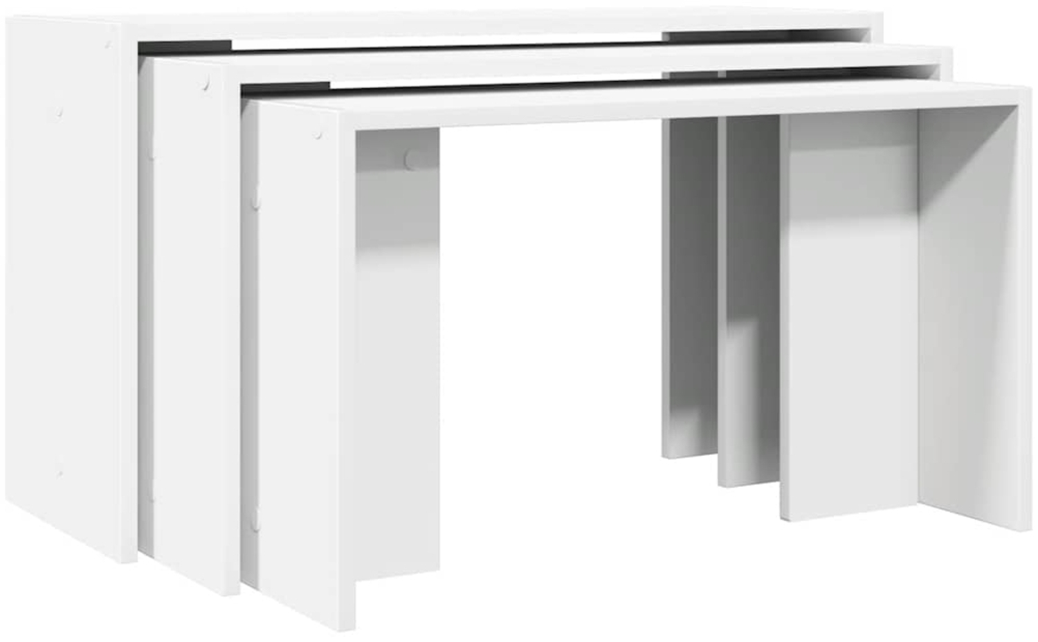 vidaXL Satztische 3 Stk. Weiß Holzwerkstoff 858533 Bild 1