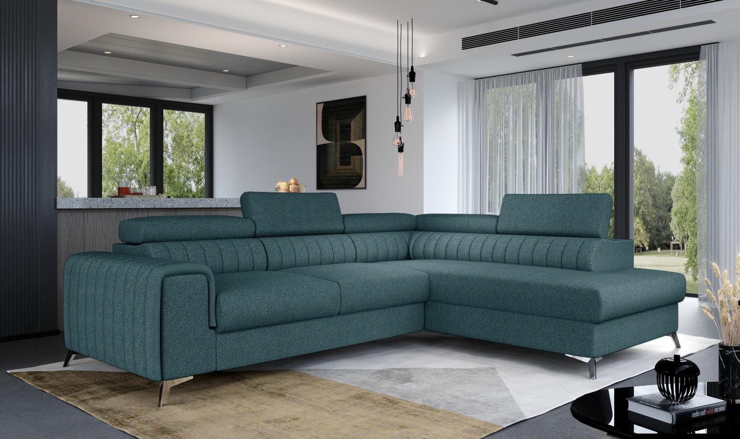 Laurence, Ecksofa, Eckcouch, Blau Bild 1