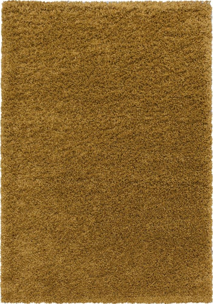 Hochflor Teppich Sima Läufer - 100x200 cm - Goldfarbe Bild 1