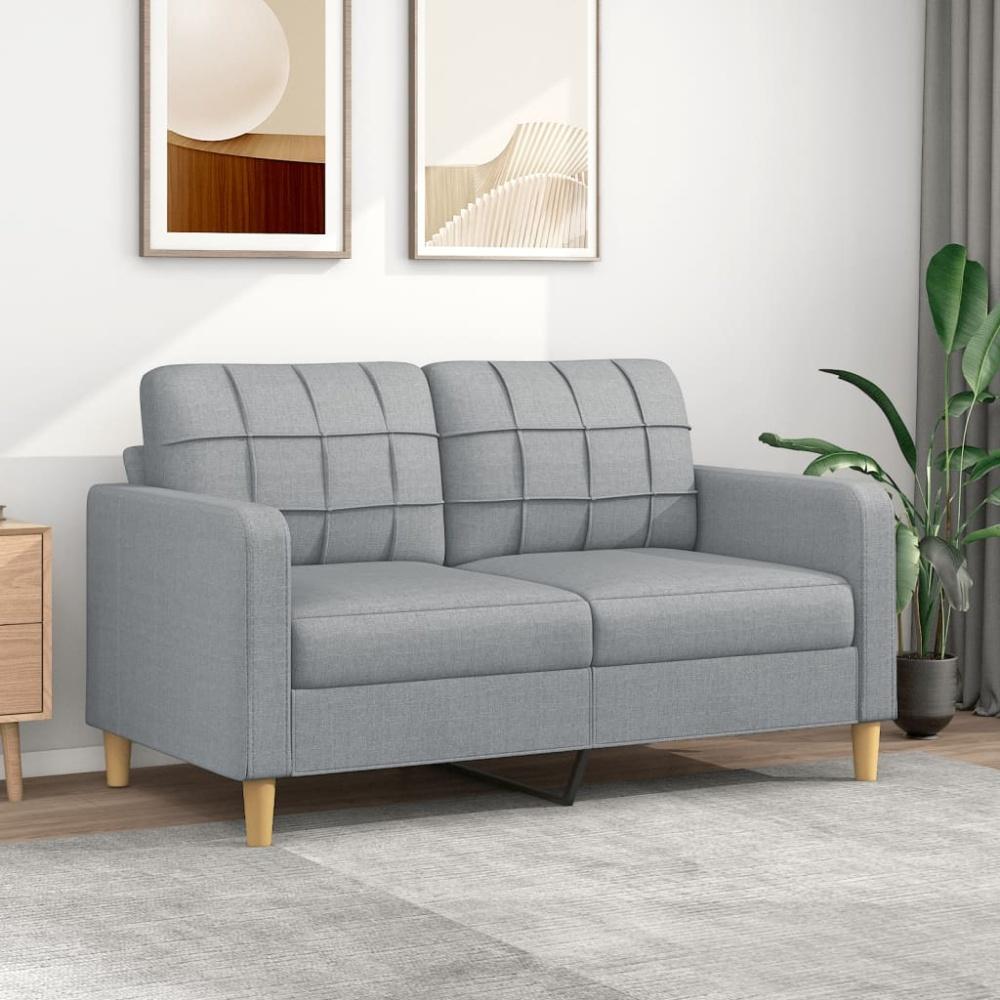 vidaXL 2-Sitzer-Sofa Hellgrau 140 cm Stoff Bild 1