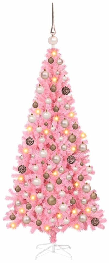 vidaXL Weihnachtsbaum mit 300 LEDs mit Ständer Rosa 180 cm PVC 3396427 Bild 1