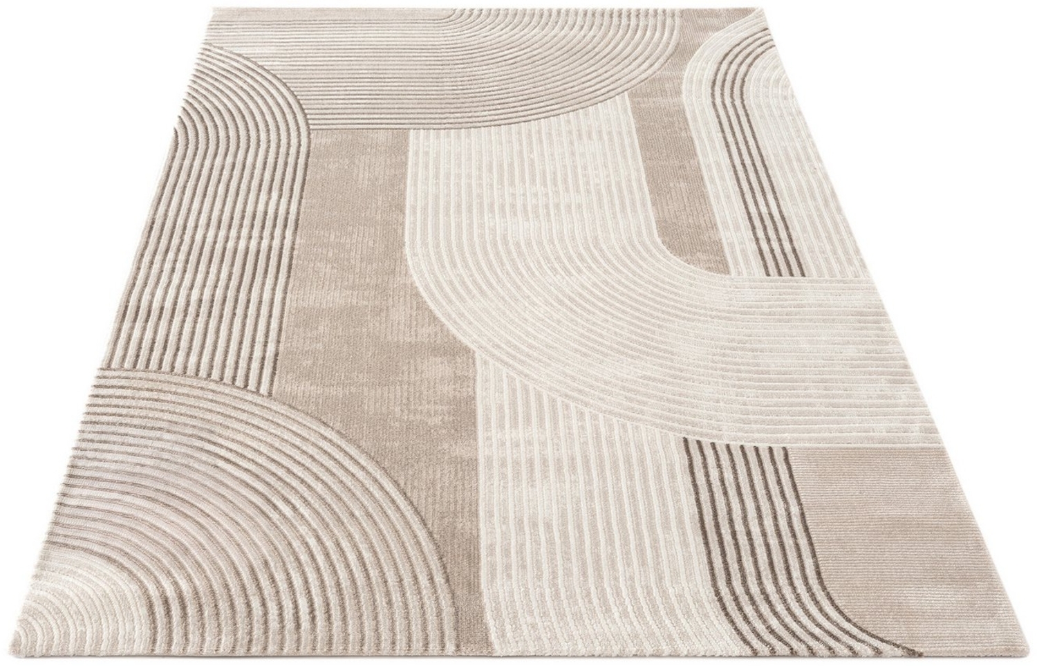Carpetilla Designteppich Designer Wohnzimmer Teppich Creme Modern Cream _Nerz, Rechteckig, Höhe: 13 mm, Wohnzimmer Bild 1