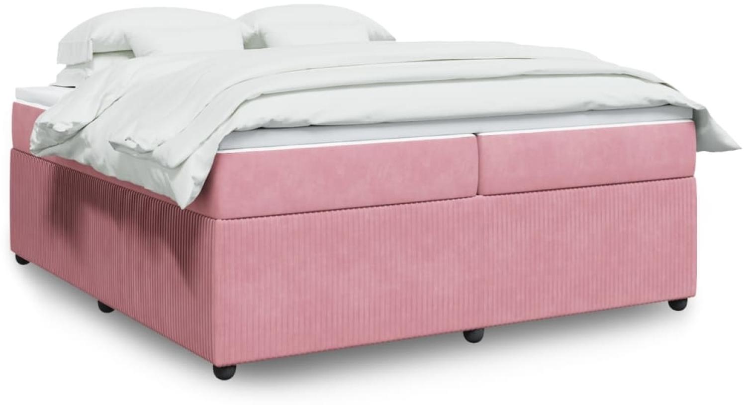 vidaXL Boxspringbett mit Matratze Rosa 200x200 cm Samt 3285667 Bild 1