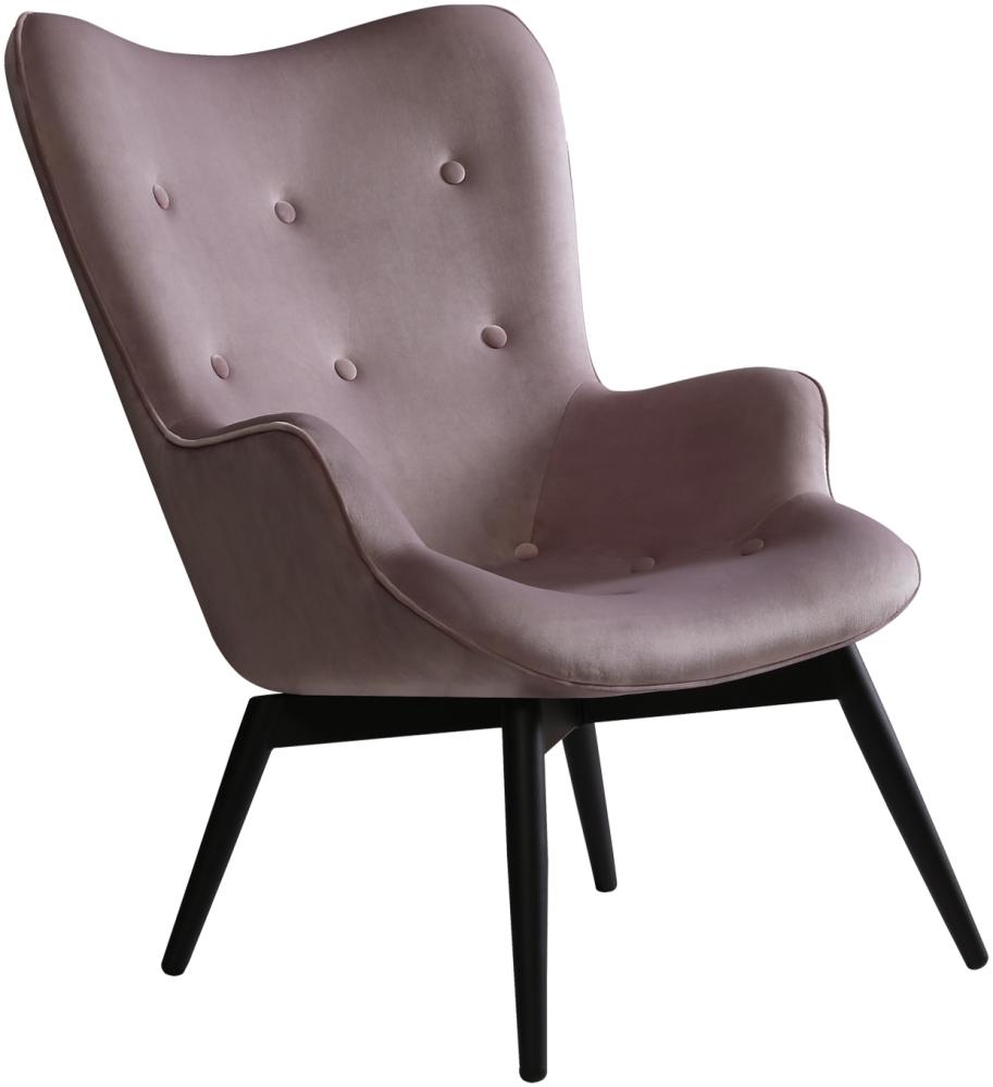 Sessel Rose Samt Relaxsessel Polstersessel Ohrensessel Loungesessel Bild 1