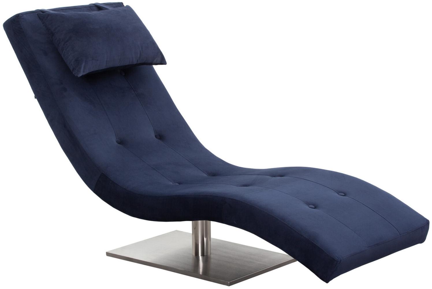 Relaxliege Metall und Polyester Blau Bild 1