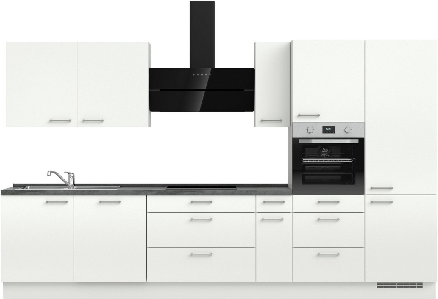 nobilia® Küchenzeile "Laser II", Ausrichtung wählbar, Breite 360 cm, vormontiert, wahlw. mit unterschiedlichen E-Geräten-Sets Bild 1