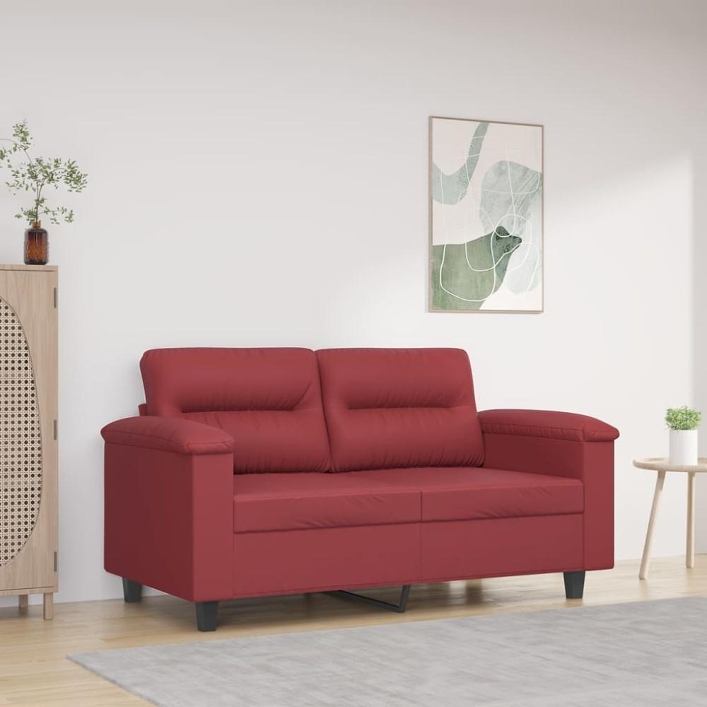 vidaXL 2-Sitzer-Sofa Weinrot 120 cm Kunstleder 359581 Bild 1