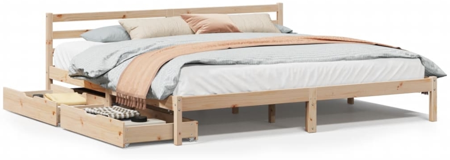 vidaXL Massivholzbett ohne Matratze 200x200 cm Kiefer 3301548 Bild 1