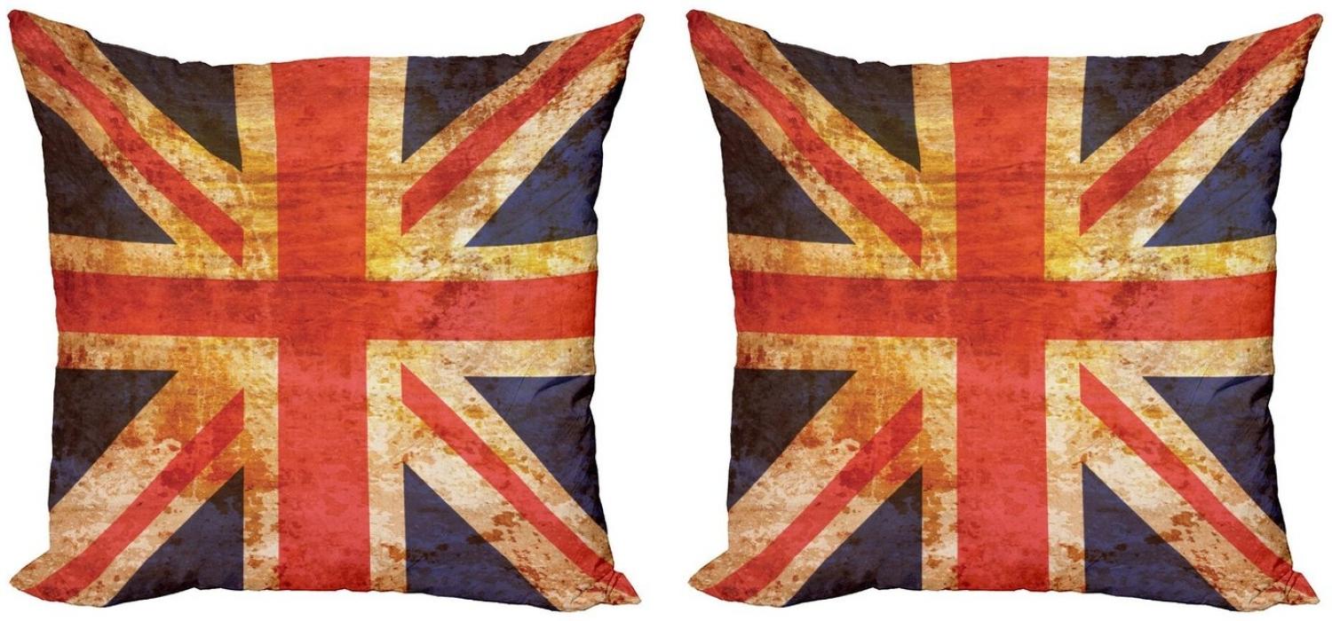 Abakuhaus Kissenbezüge Modern Accent Doppelseitiger Digitaldruck, (2 Stück), England Union Jack Motiv Grunge Bild 1