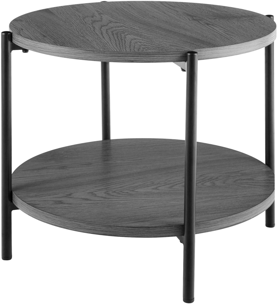 Couchtisch BAZON - Holz Grau 50x50x40 cm | Sofatisch Rund Beistelltisch Holz Wohnzimmertisch Klein Bild 1